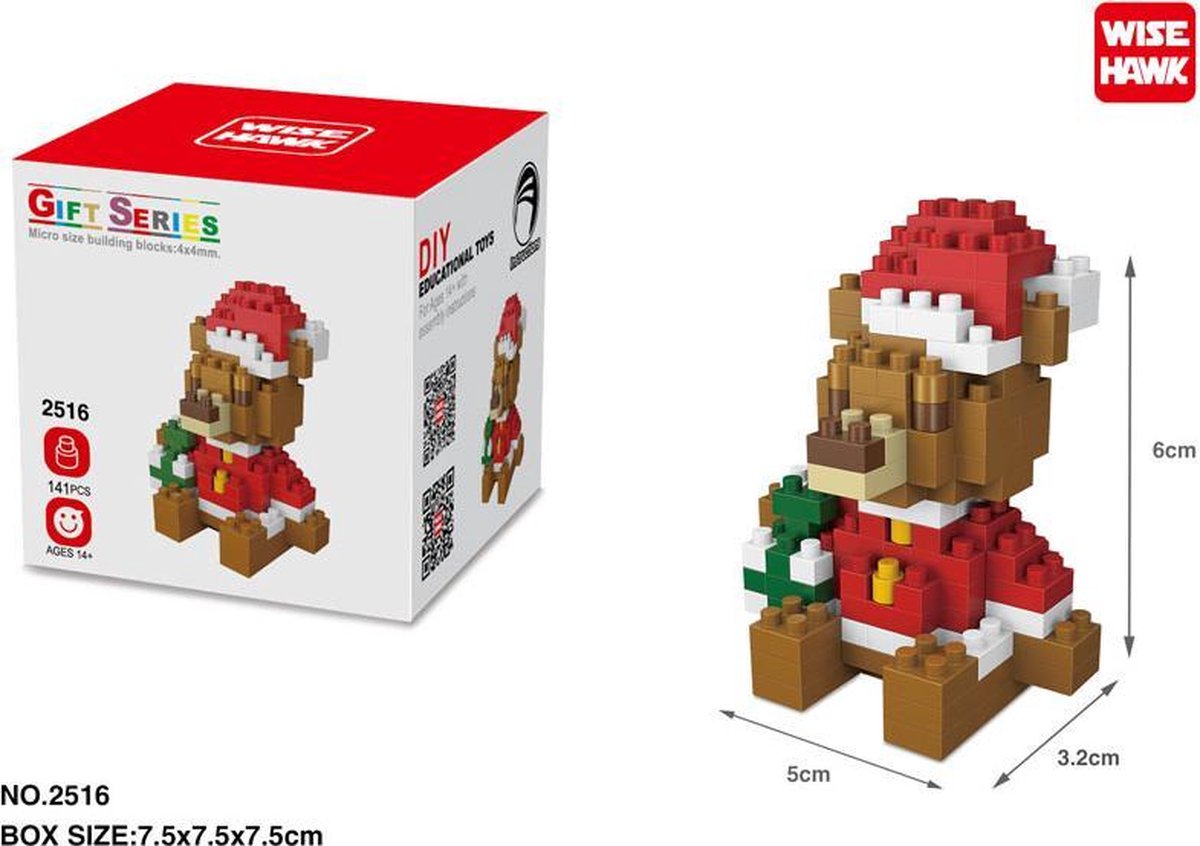 Wise Hawk Kerst Bear Nanobricks