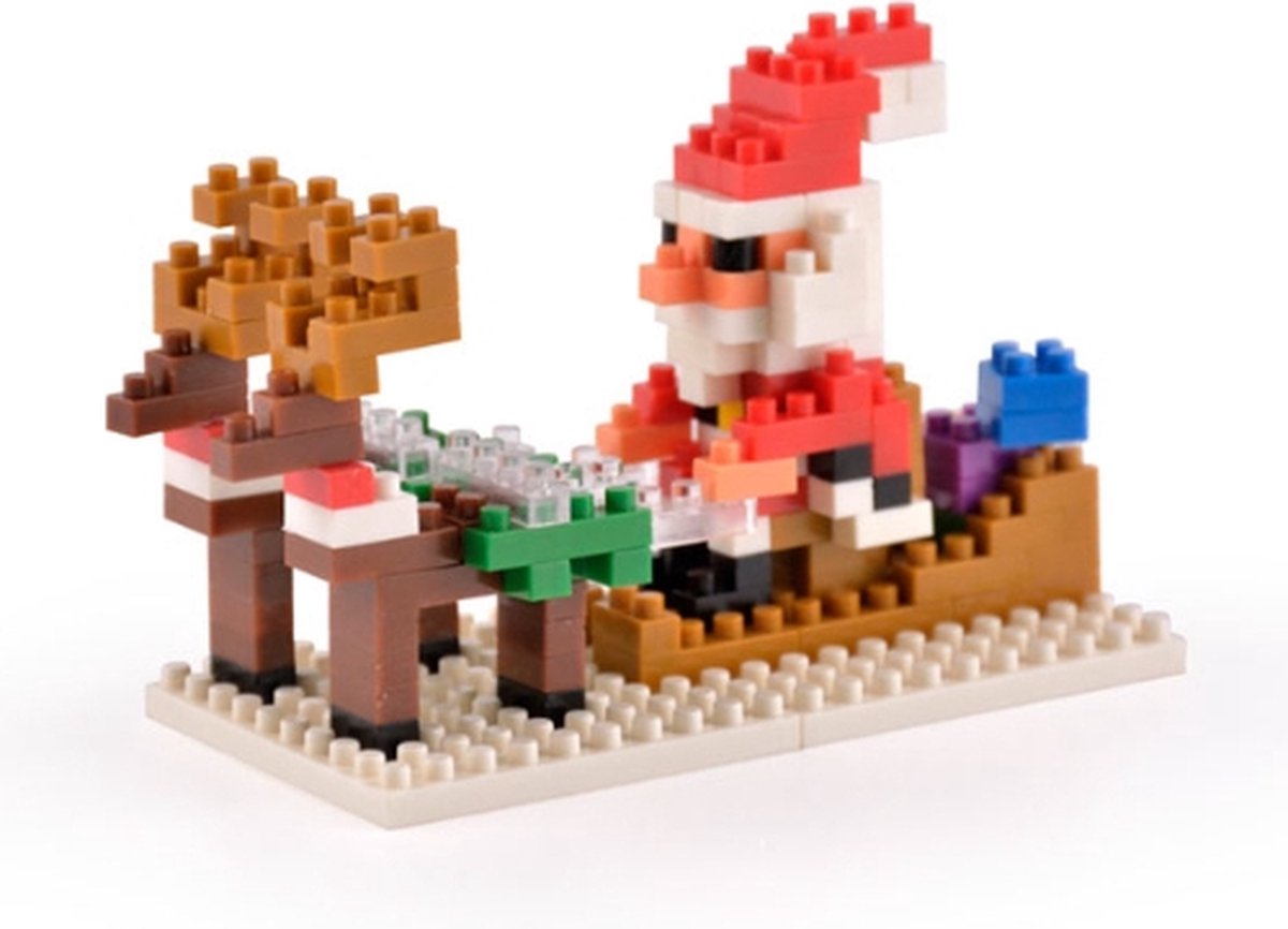 Wise Hawk® Kerstman in arrenslee nanoblock - Kerst - 166 mini blocks