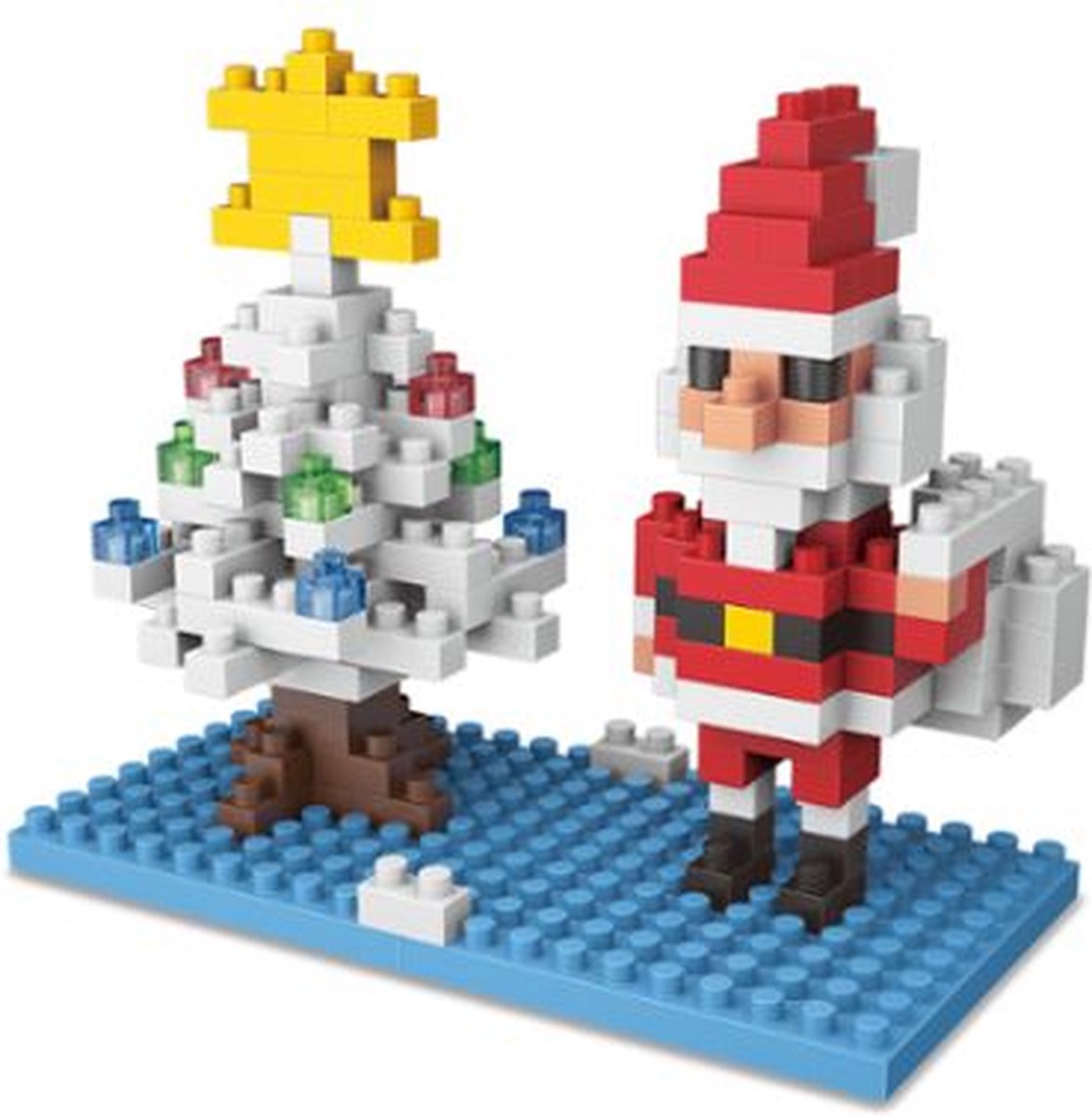 Wise Hawk® Kerstman met kerstboom nanoblock - Kerst - 157 miniblocks