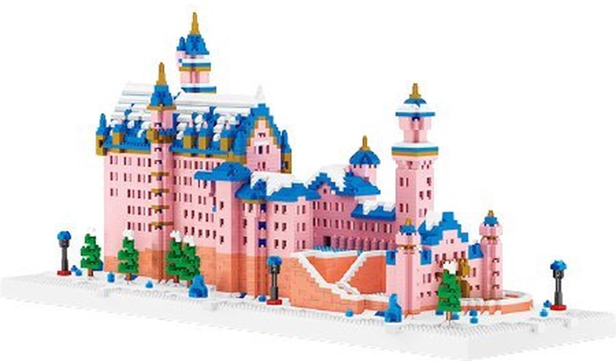 Wise Hawk® Roze Neuschwanstein kasteel nanoblock - 6392 miniblocks