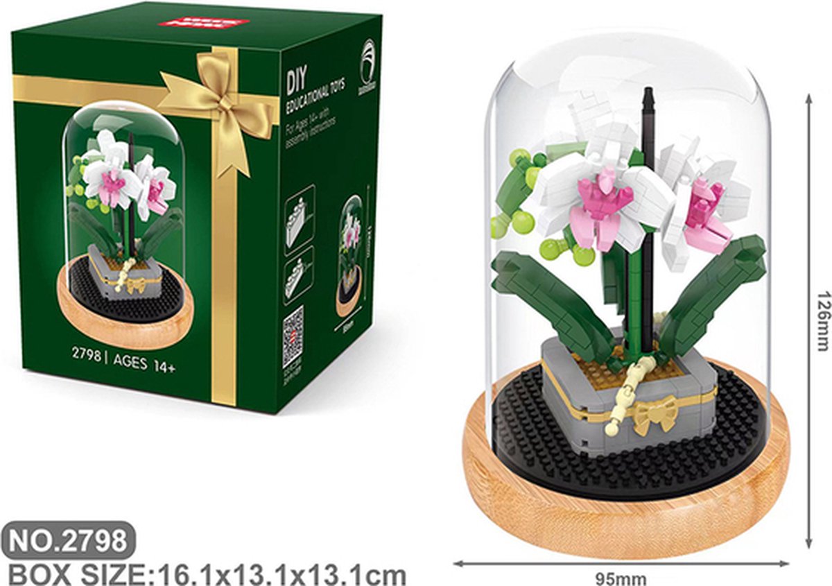 Wise hawk - Bloemen bouwset Butterfly orchid - Nano blokjes - Geen orginele lego bloemen