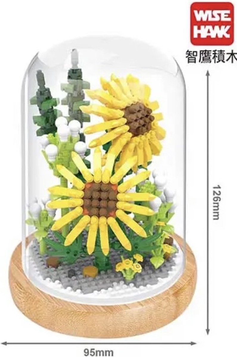 Wise hawk - Bloemen bouwset Geel - Nano blokjes - Geen orginele lego bloemen