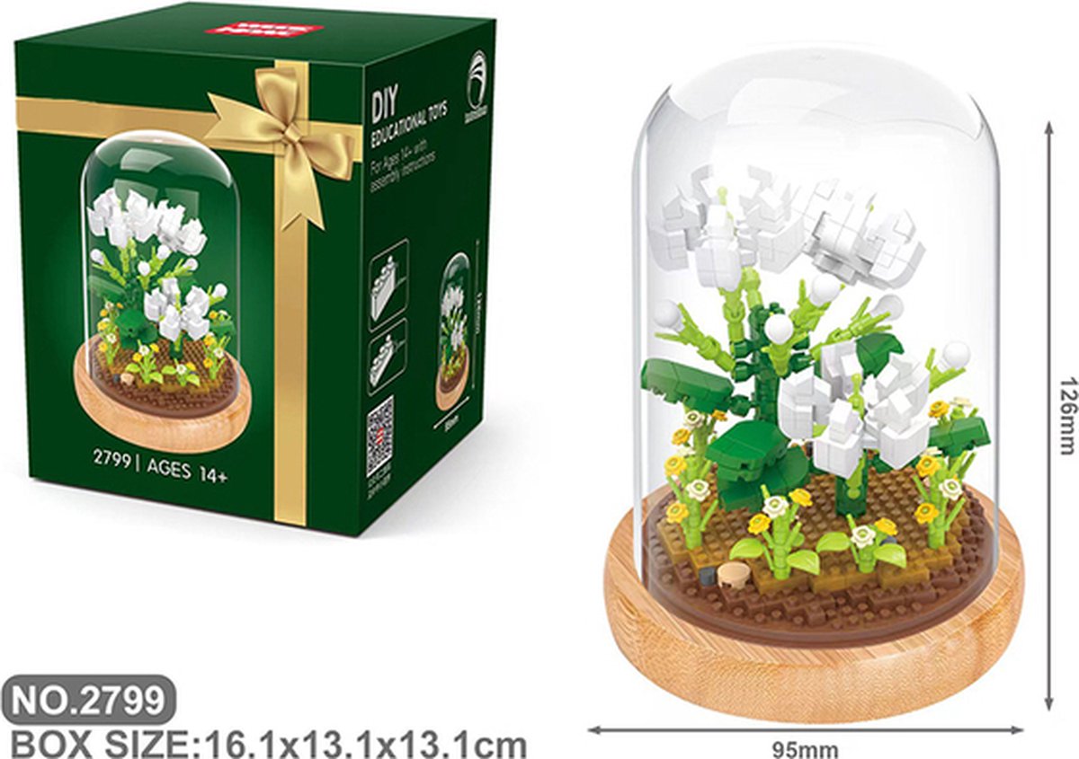 Wise hawk - Bloemen bouwset Jasmine - Nano blokjes - Geen orginele lego bloemen