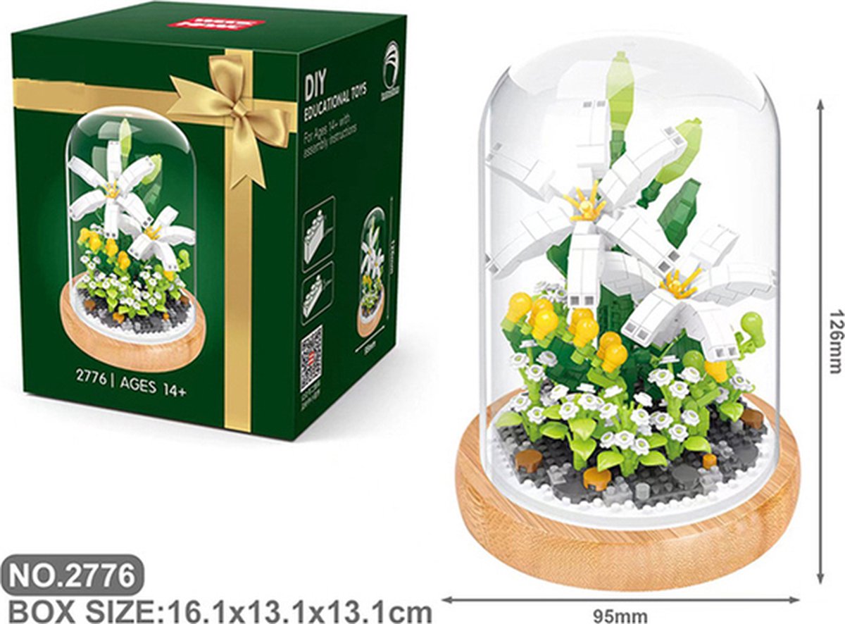 Wise hawk - Bloemen bouwset Madonna lily - Nano blokjes - Geen orginele lego bloemen