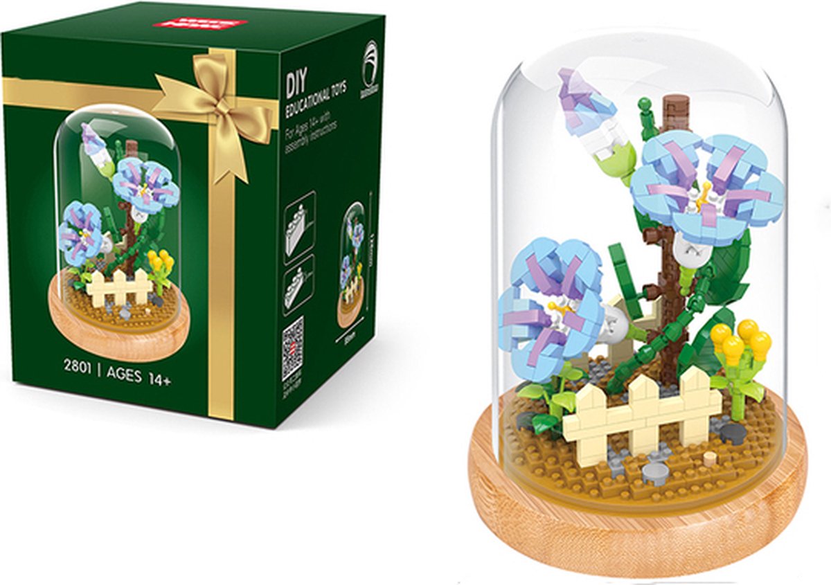 Wise hawk - Bloemen bouwset Morning glory - Nano blokjes - Bloemenboeket bouwset - Geen orginele lego bloemen