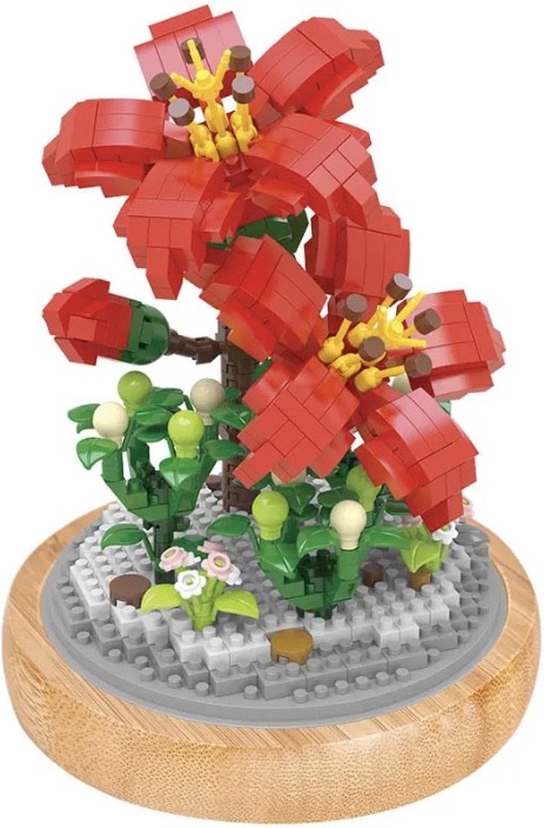 Wise hawk - Bloemen bouwset Rood - Nano blokjes - Geen orginele lego bloemen