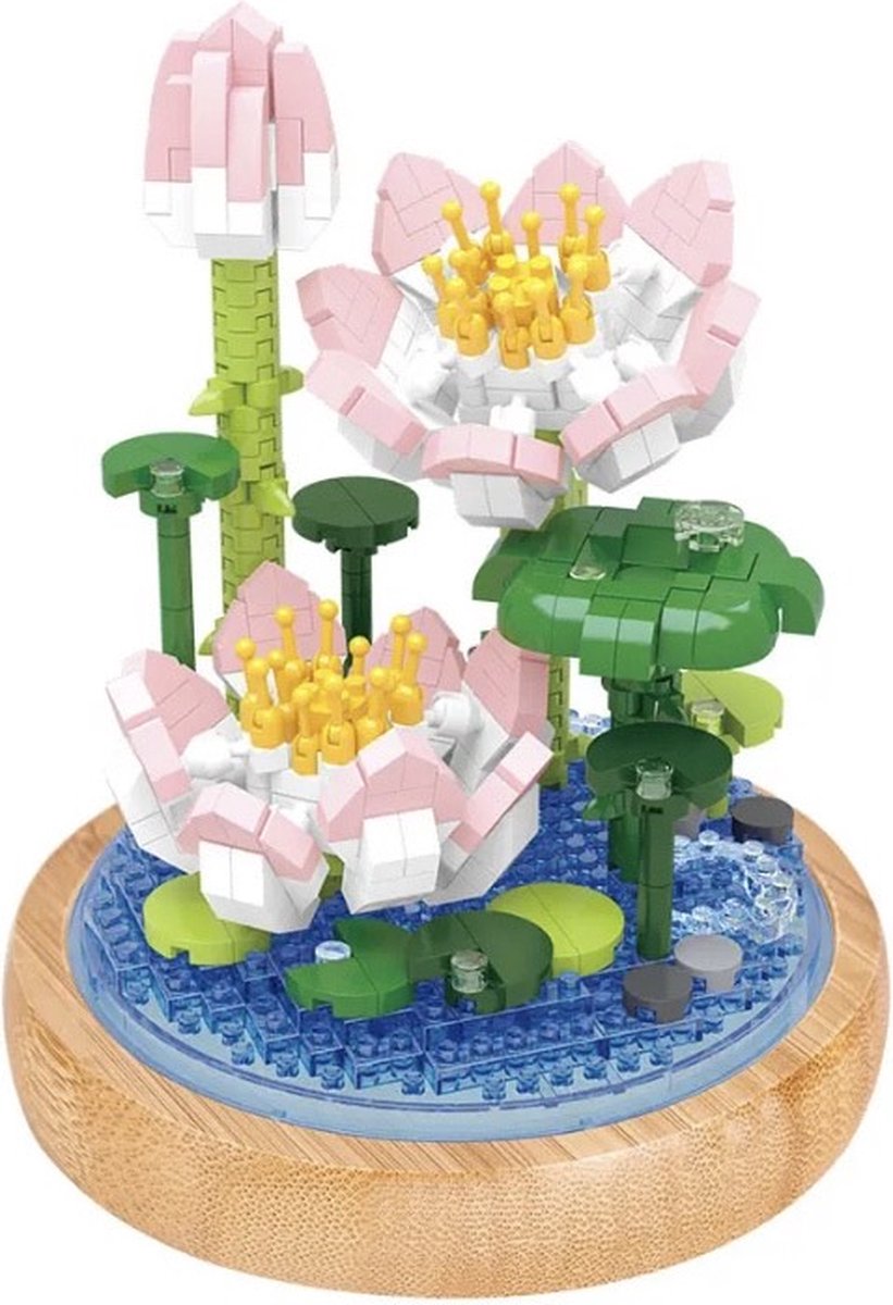 Wise hawk - Bloemen bouwset Roze/Wit - Nano blokjes - Geen orginele lego bloemen