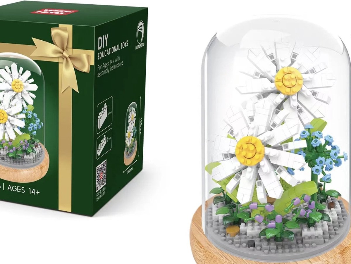 Wise hawk - Bloemen bouwset Wit - Nano blokjes - Geen orginele lego bloemen