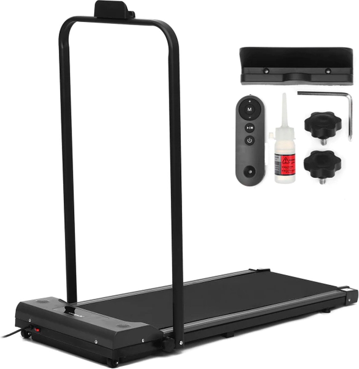 WiseOne® Inklapbare Treadmill met afstandsbediening en Remote App - Loopband - Inclusief Leuningen - LED Display - Walkingpad - Opvouwbare loopband - Thuis sporten - Inklapbare loopband