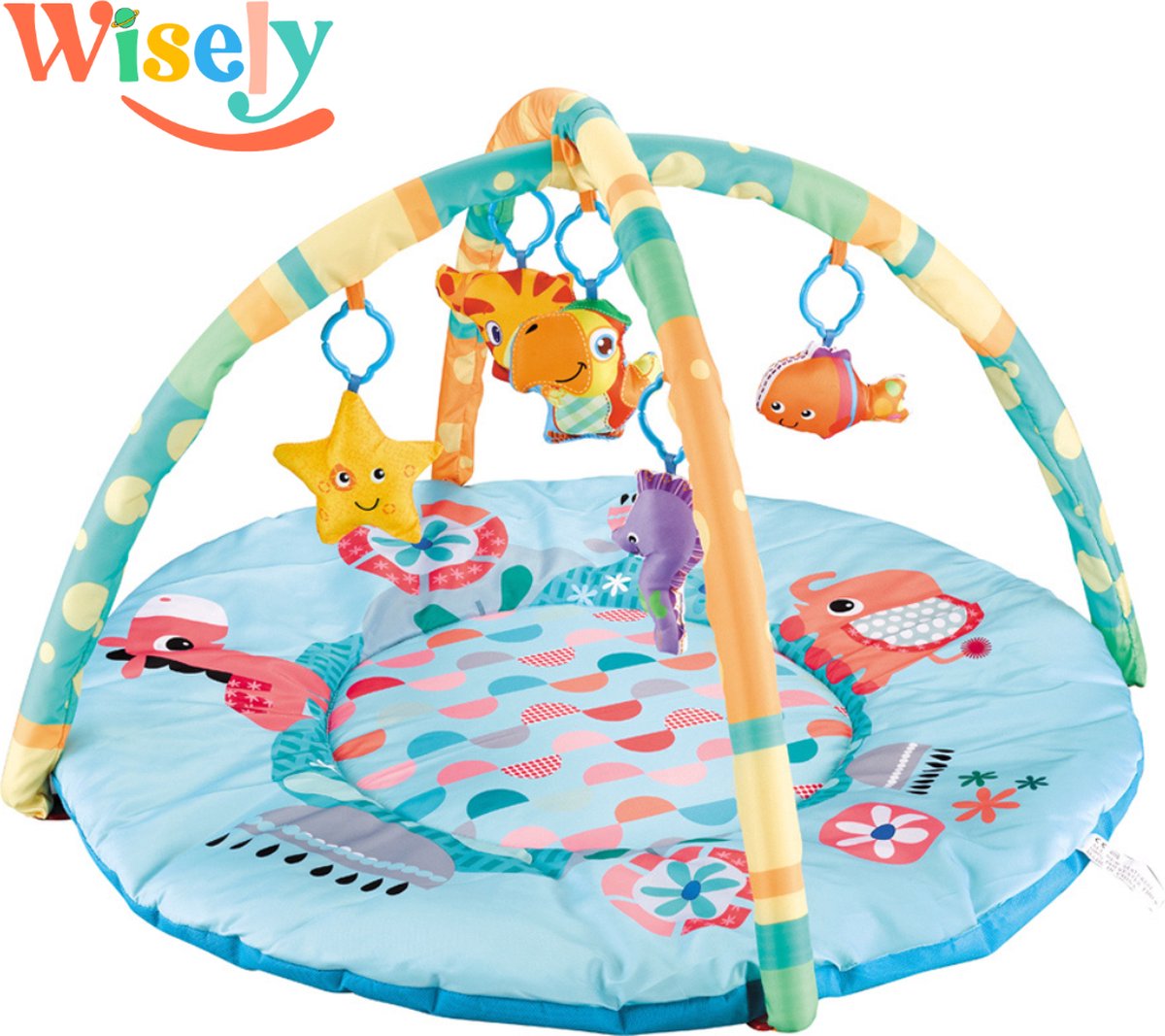 Wisely® - Baby / Peuter Gym – Baby Speelmat – Inclusief Hangers - Educatief Speelgoed – Smartgames voor kinderen – Stimuleert Ontwikkeling Kinderen – Speelgoed Baby’s – Ontwikkelingsspeelgoed