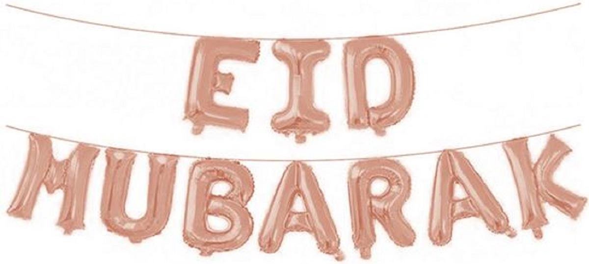 Folieballonnenset Suikerfeest Eid Mubarak roségoud