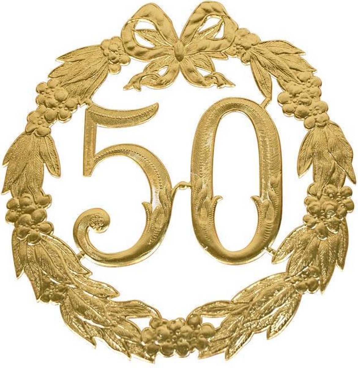 Hulde deco lauwerkrans goud 50