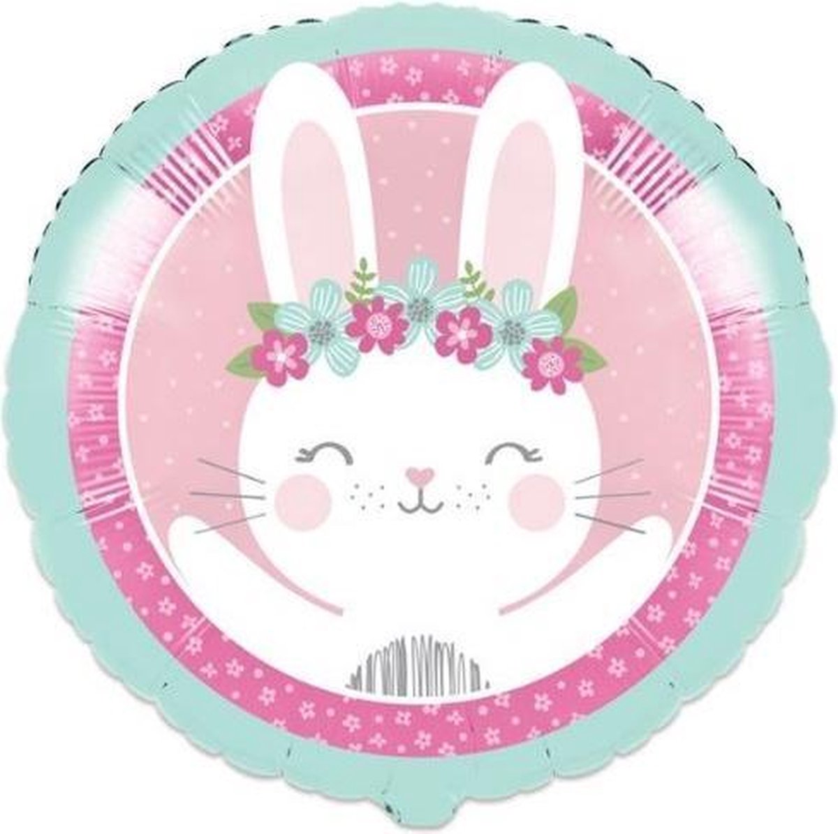 Witbaard Ballon Birthday Bunny Meisjes 46 Cm Folie Roze/wit