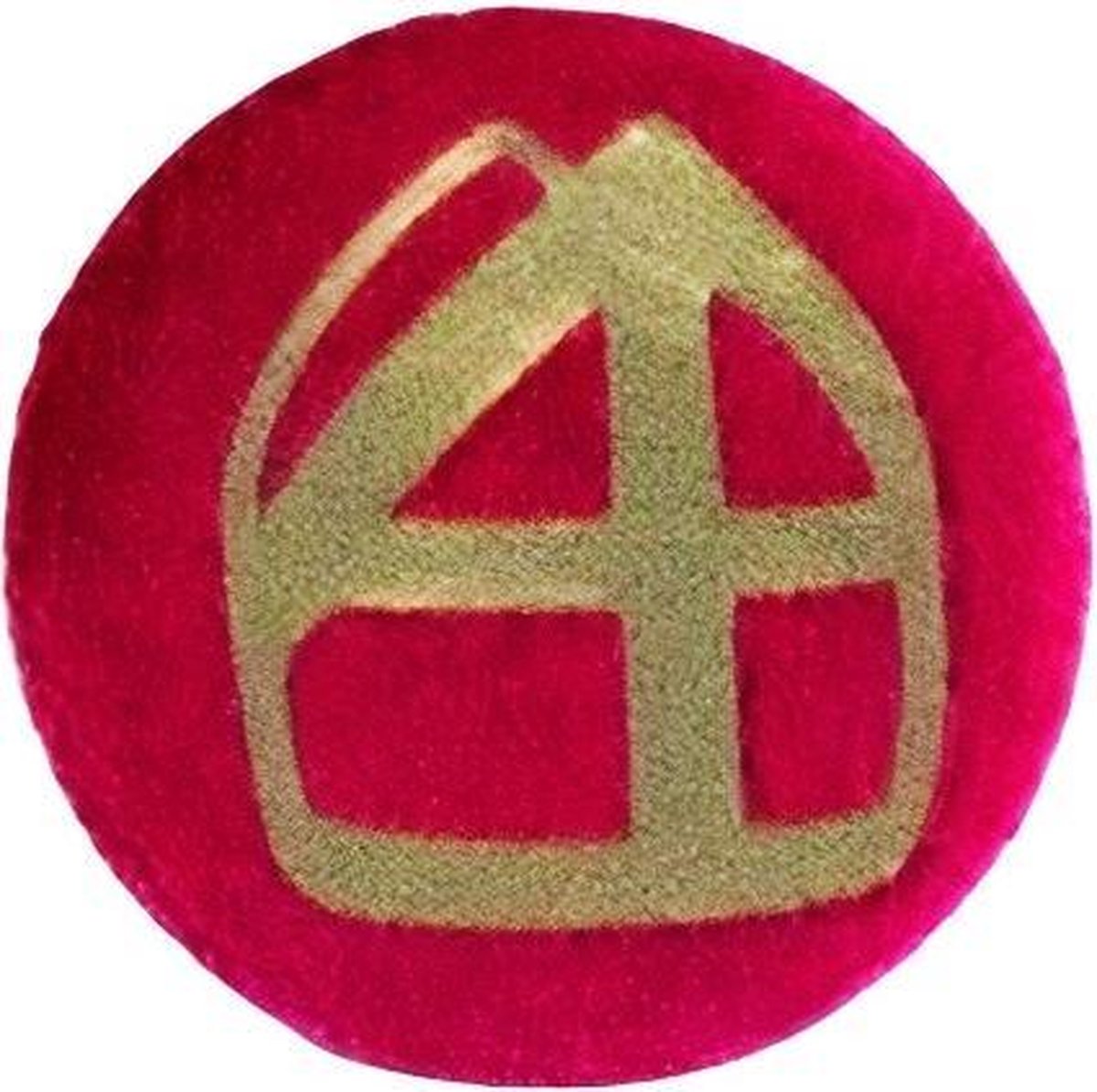   Button Met Mijter 5 Cm Textiel Rood/goud