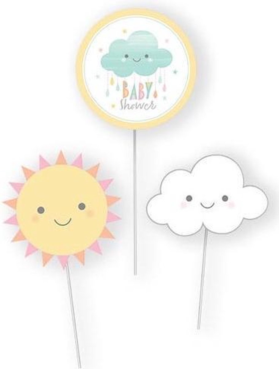 Witbaard Decoratiesticks Sunshine Baby 31 Cm Wit/geel 3 Stuks