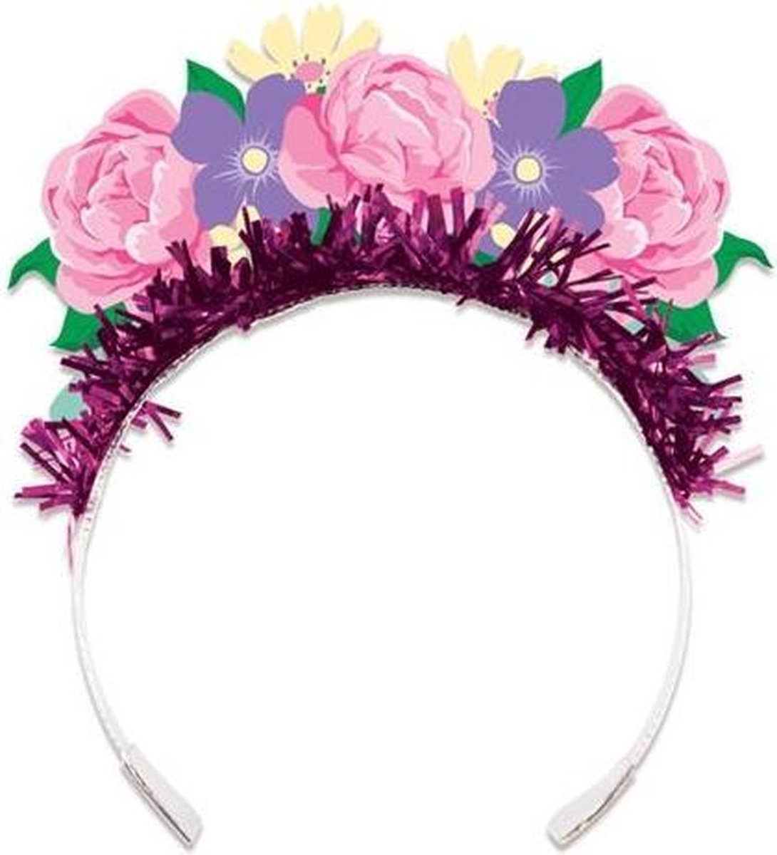 Witbaard Diadeem Floral Fairy Meisjes Roze 4 Stuks