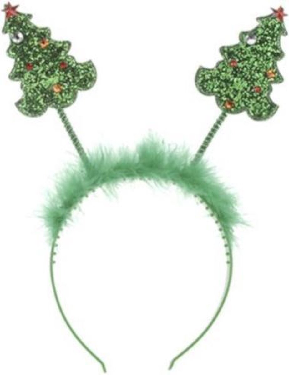 Witbaard Diadeem Kerstbomen Dames Groen One-size