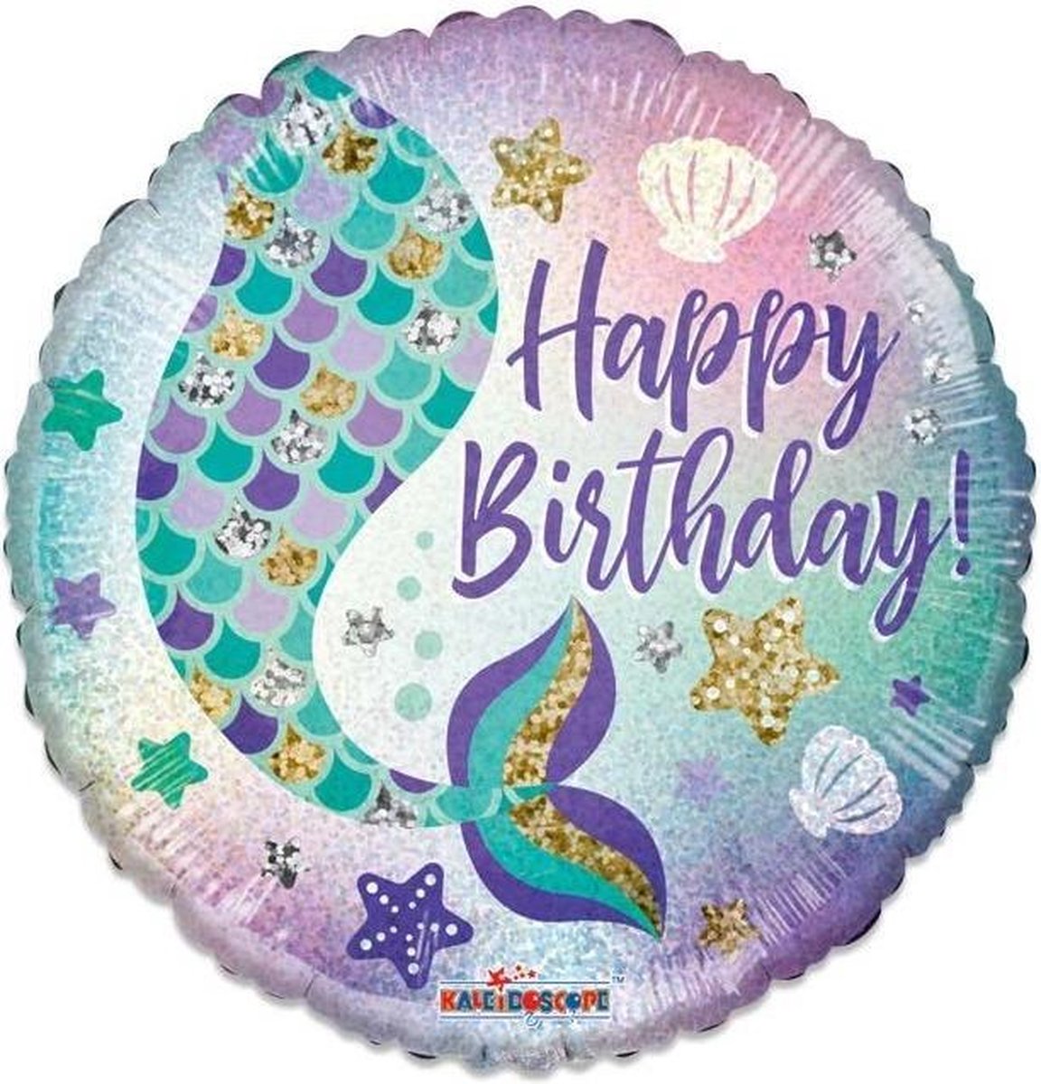 Witbaard Folieballon Birthday Mermaid Meisjes 46 Cm Paars