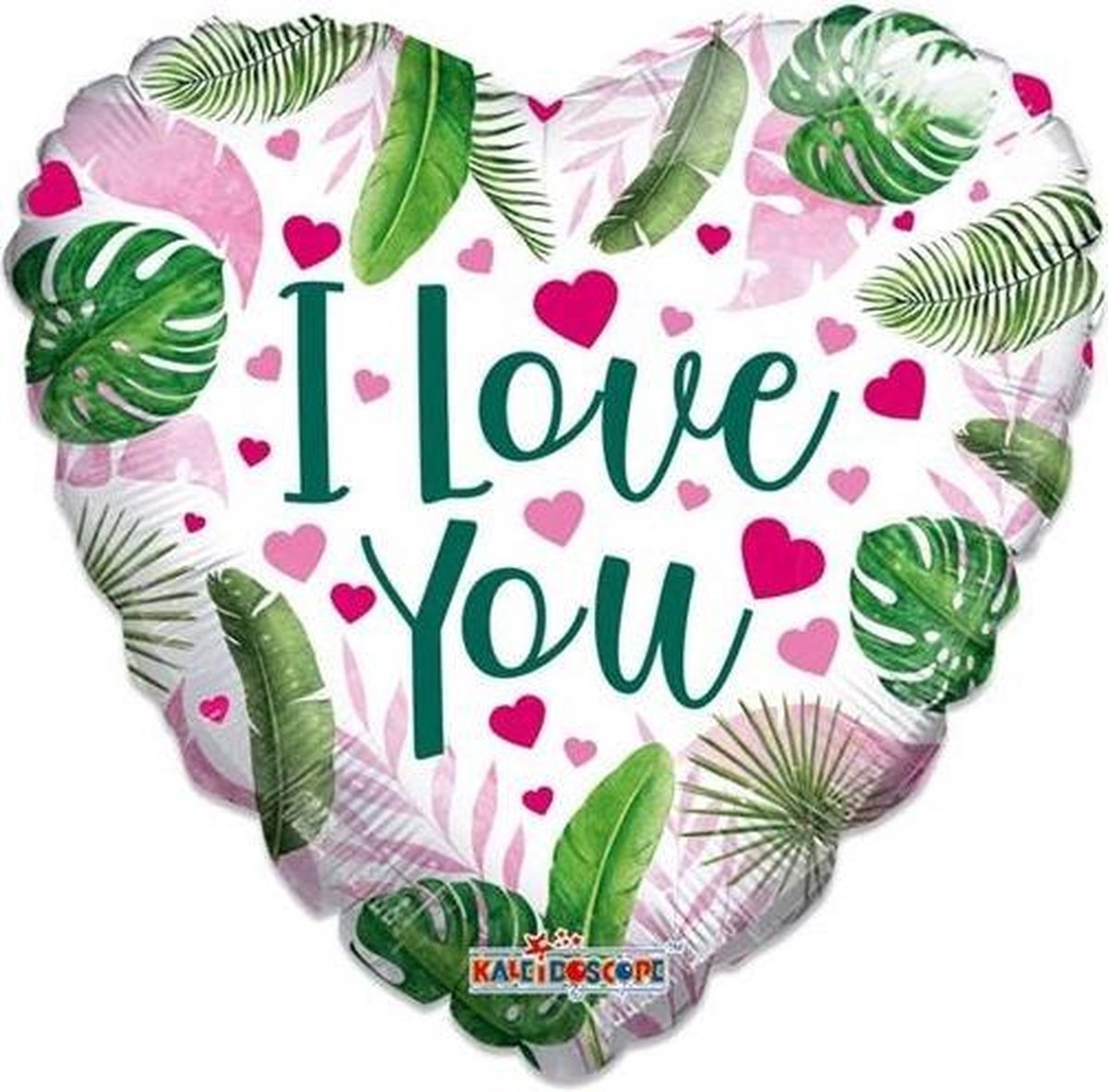 Witbaard Folieballon Eco Love Hearts 46 Cm Groen/roze