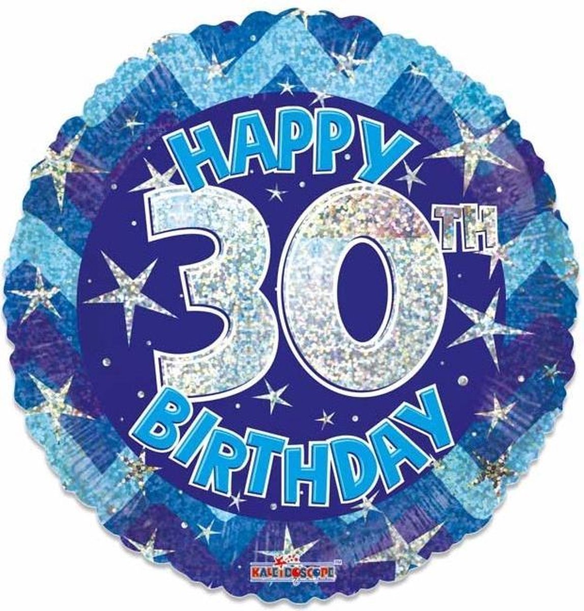 Witbaard Folieballon Holographic 30 Jaar 46 Cm Blauw