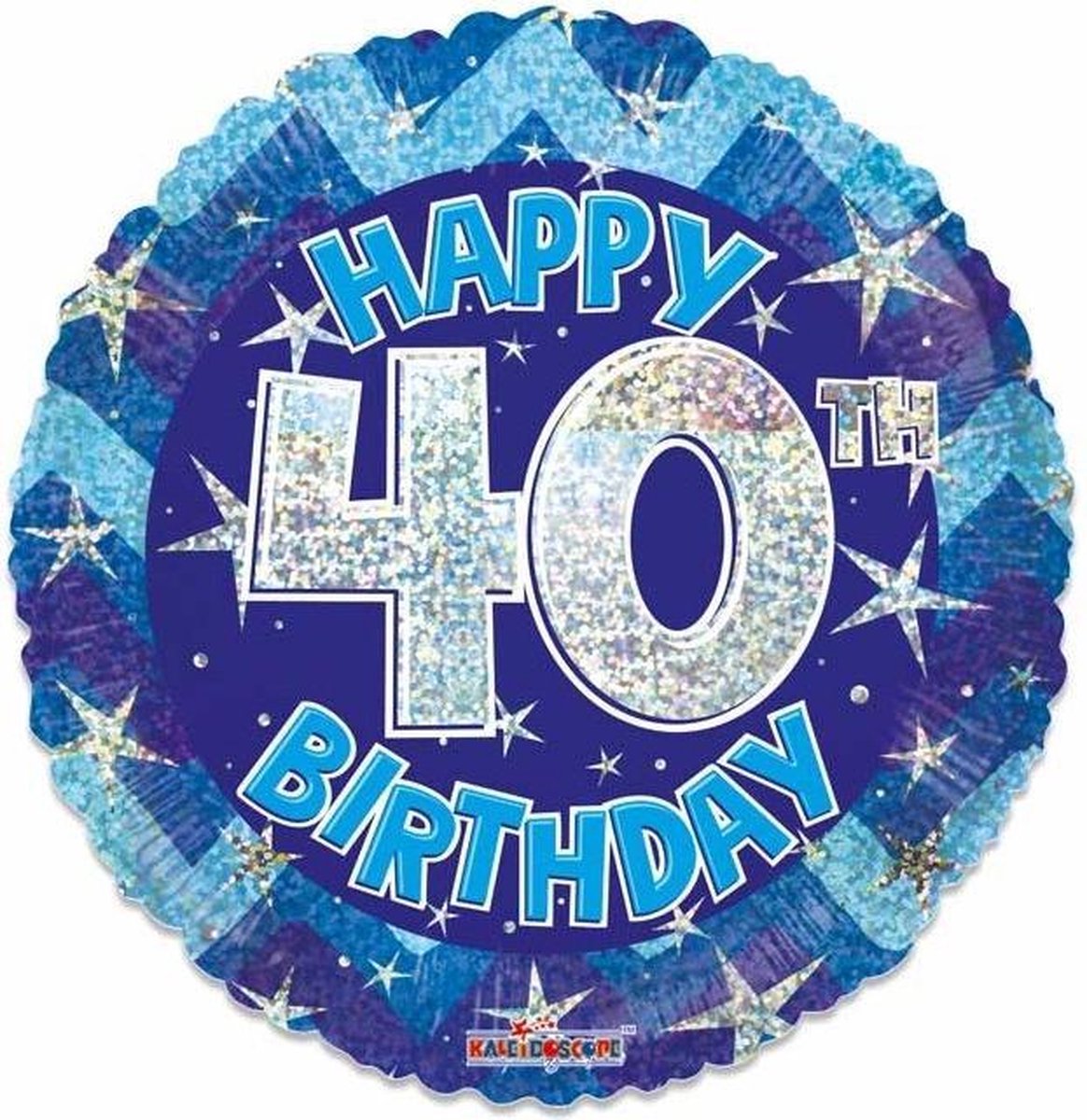 Witbaard Folieballon Holographic 40 Jaar 46 Cm Blauw