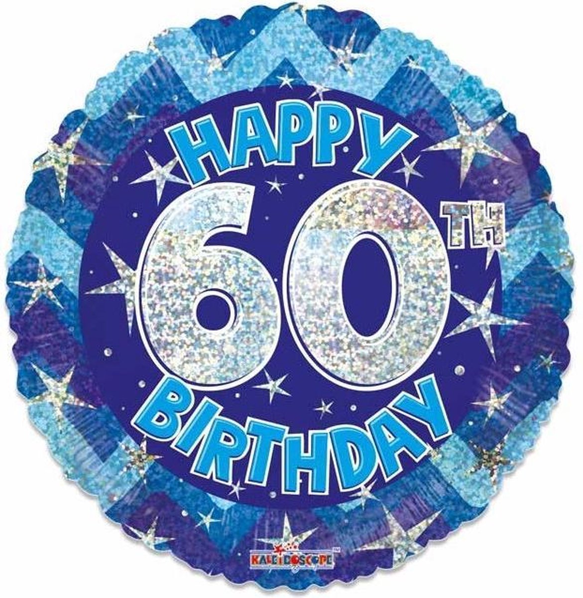 Witbaard Folieballon Holographic 60 Jaar 46 Cm Blauw