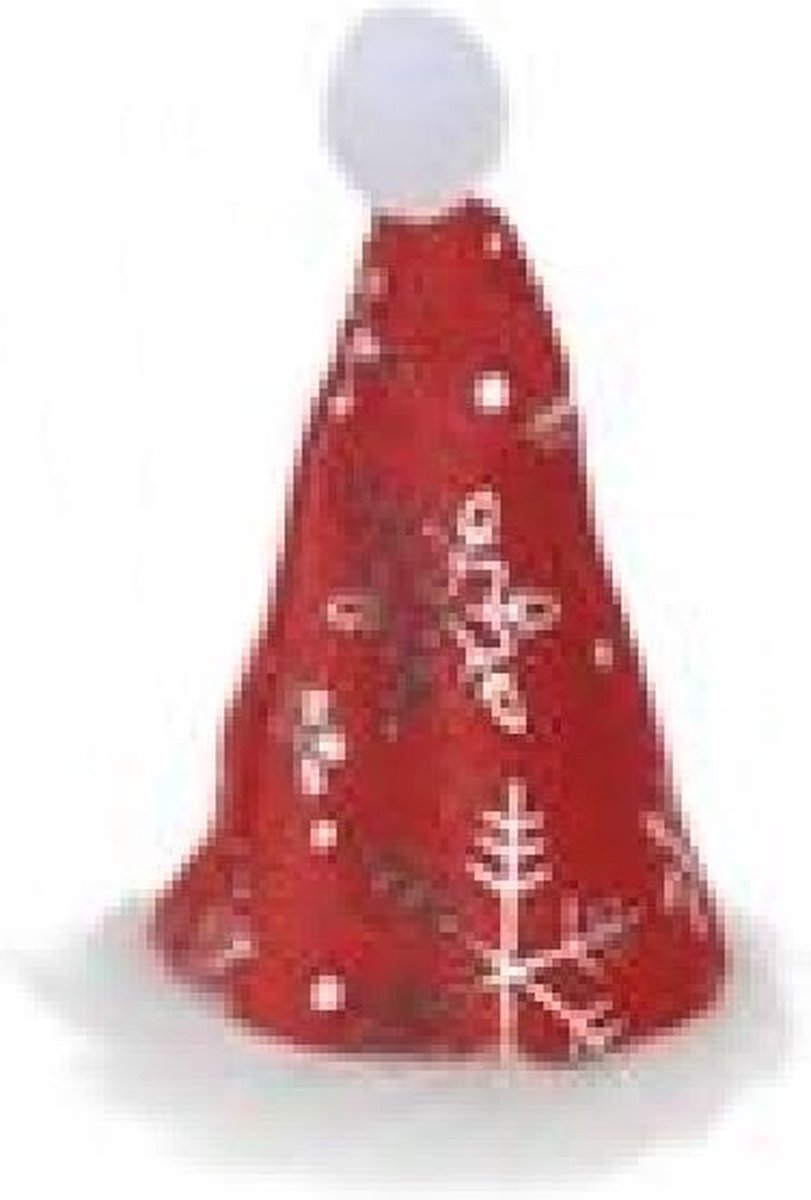 Witbaard Haarclip Kerstmutsje Sterren Dames Rood/wit