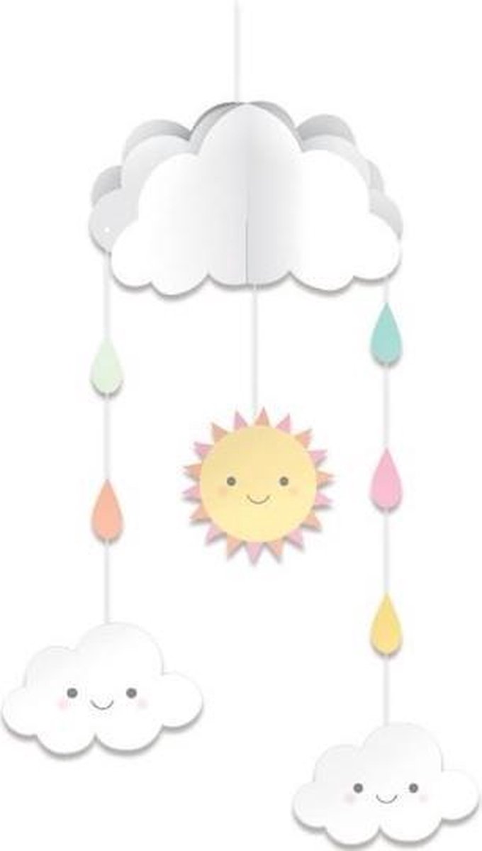 Witbaard Hangdecoratie Sunshine Baby 95,5 X 38 Cm Karton Wit