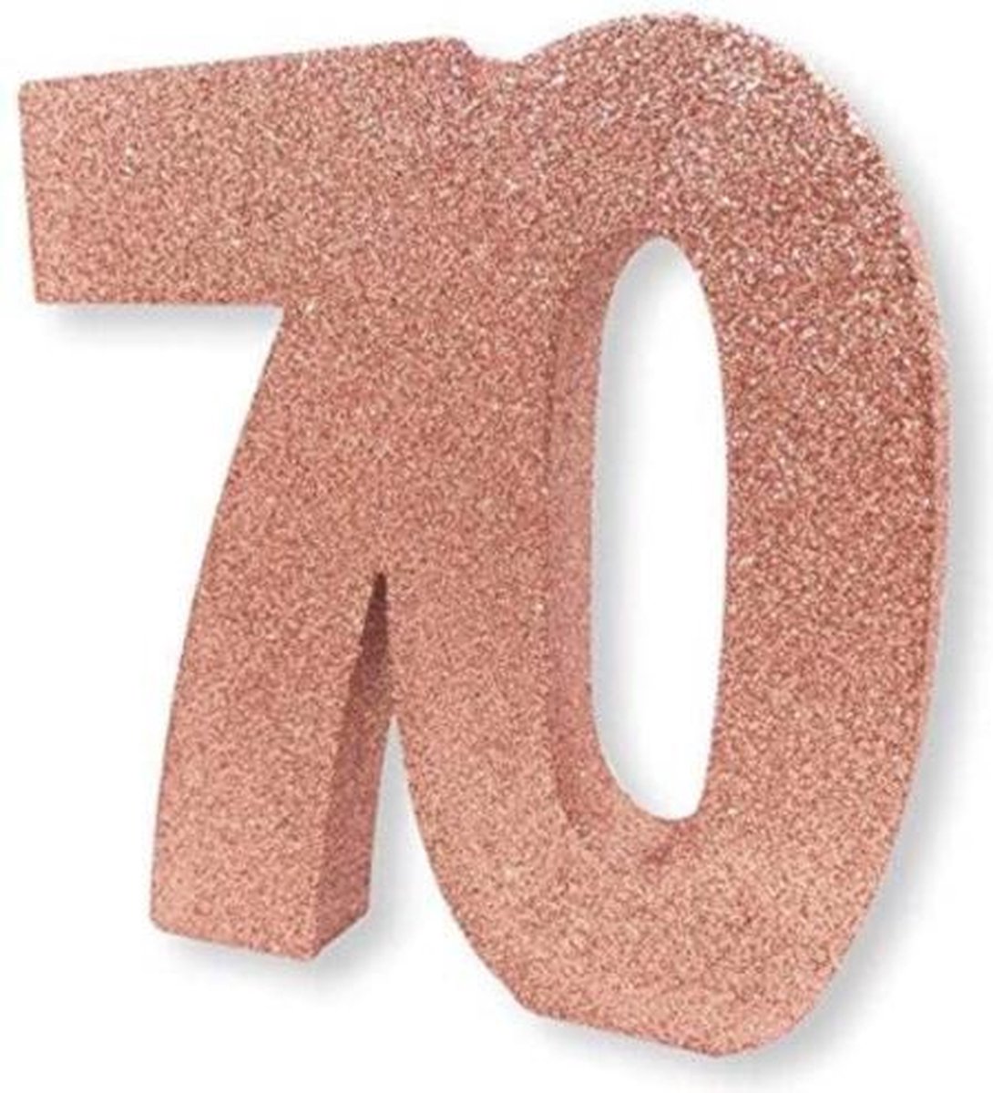 Witbaard Tafeldecoratie 70 Jaar 20 Cm Glitter Roségoud