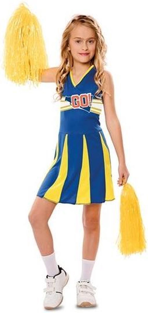 Witbaard Verkleedjurk Cheerleader Meisjes Blauw Maat 140/155