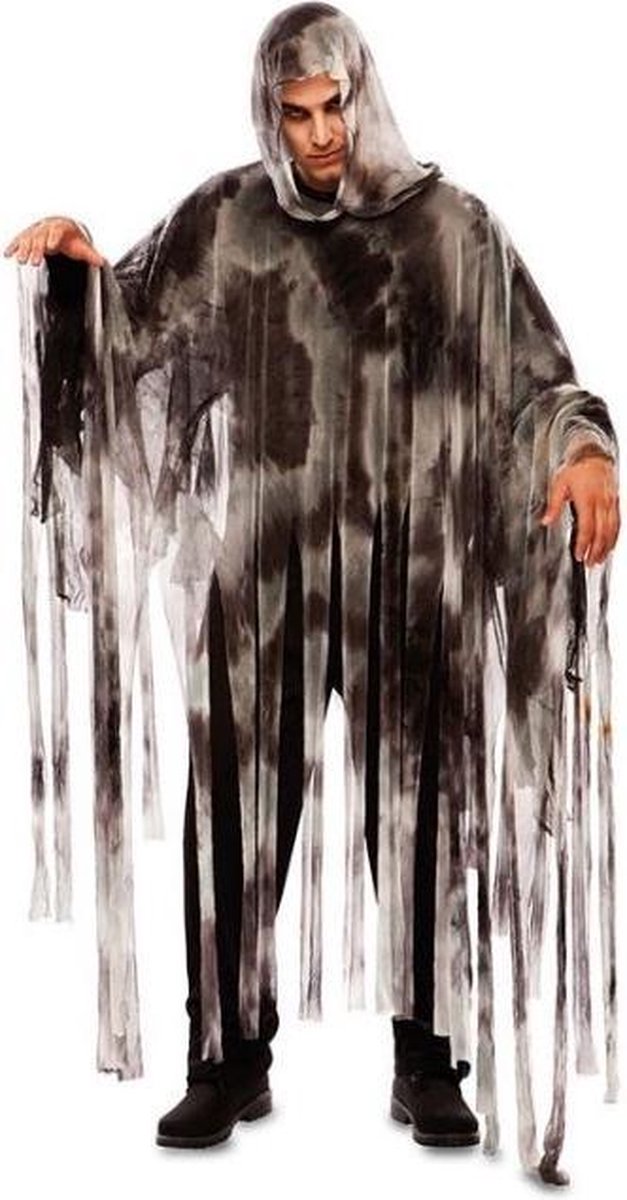 Witbaard Verkleedponcho Fantoom 190 Cm Polyester Grijs Mt M/l