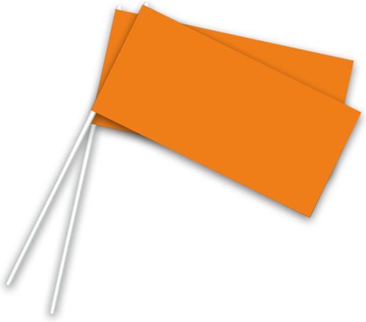 Zwaaivlaggetjes - Oranje - Papier - Plastic stokje - 50st.