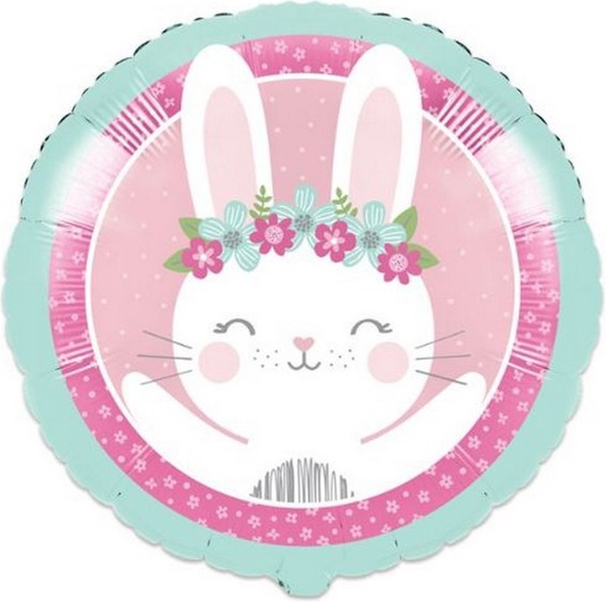 ballon Birthday Bunny meisjes 46 cm folie roze/wit