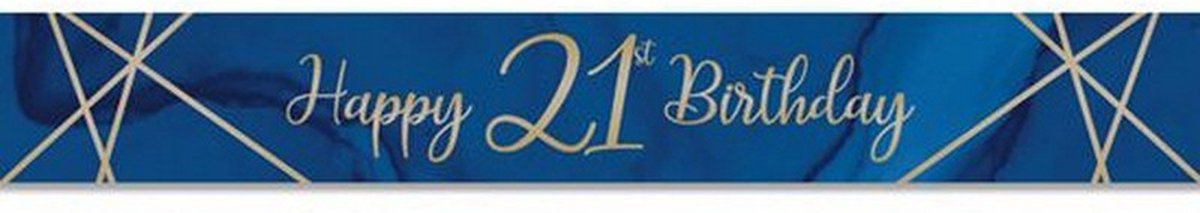 banner 21 verjaardag 274 cm blauw/goud