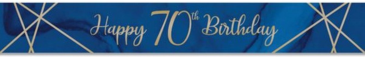 banner 70 verjaardag 274 cm blauw/goud