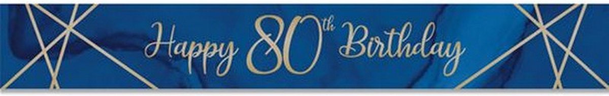 banner 80 verjaardag 274 cm blauw/goud