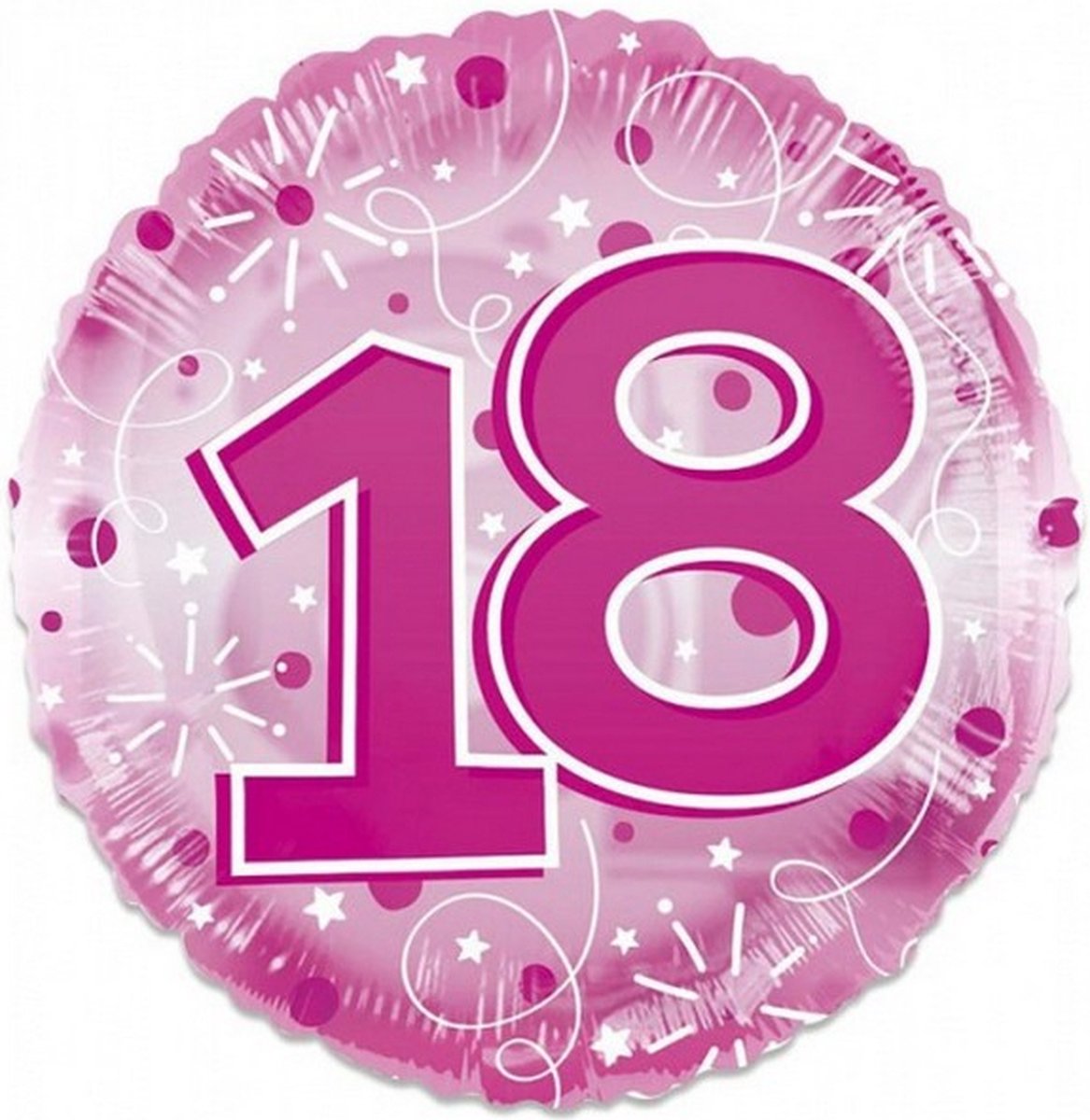 folieballon Clear 18 jaar 61 cm roze