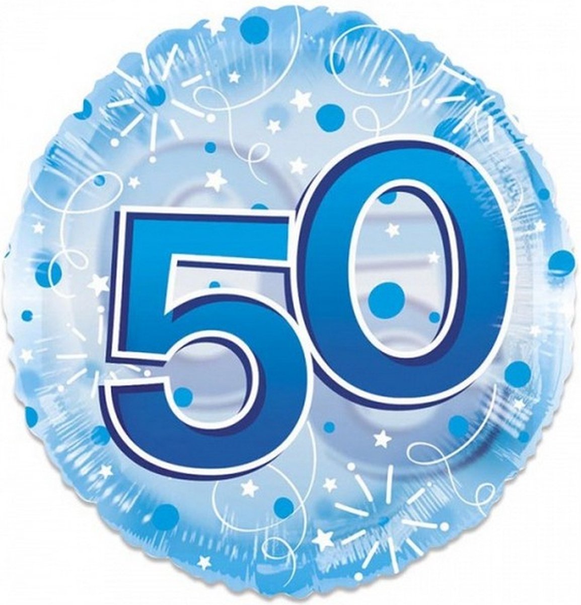 folieballon Clear 50 jaar 61 cm blauw