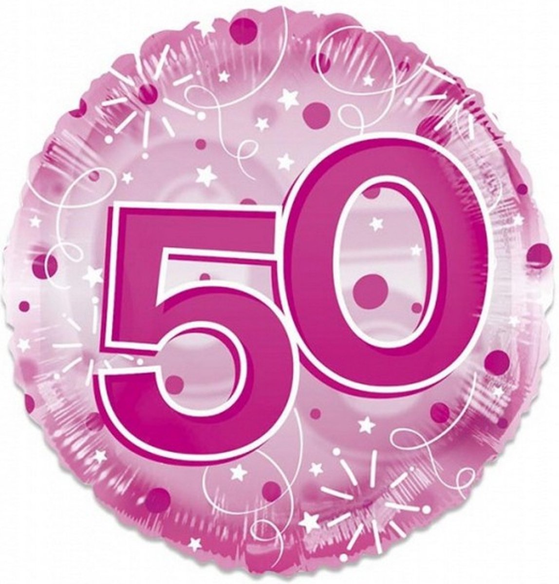 folieballon Clear 50 jaar 61 cm roze