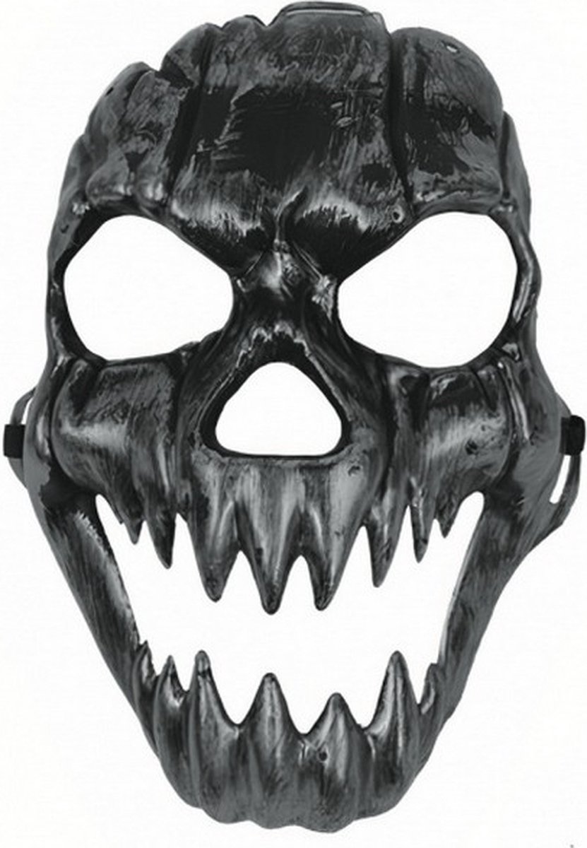 gezichtsmasker Ghost PVC zilver one-size