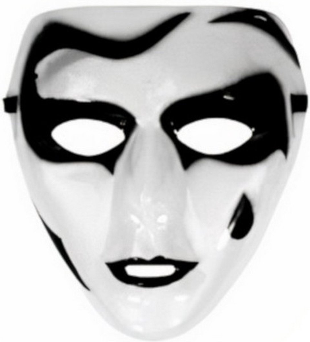 gezichtsmasker Kiss III PVC zwart/wit one-size