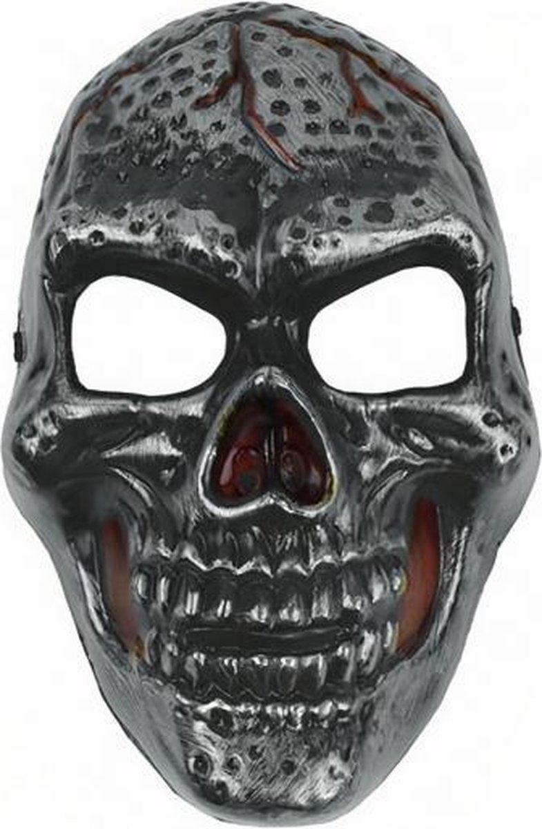 gezichtsmasker Skull PVC zilver one-size