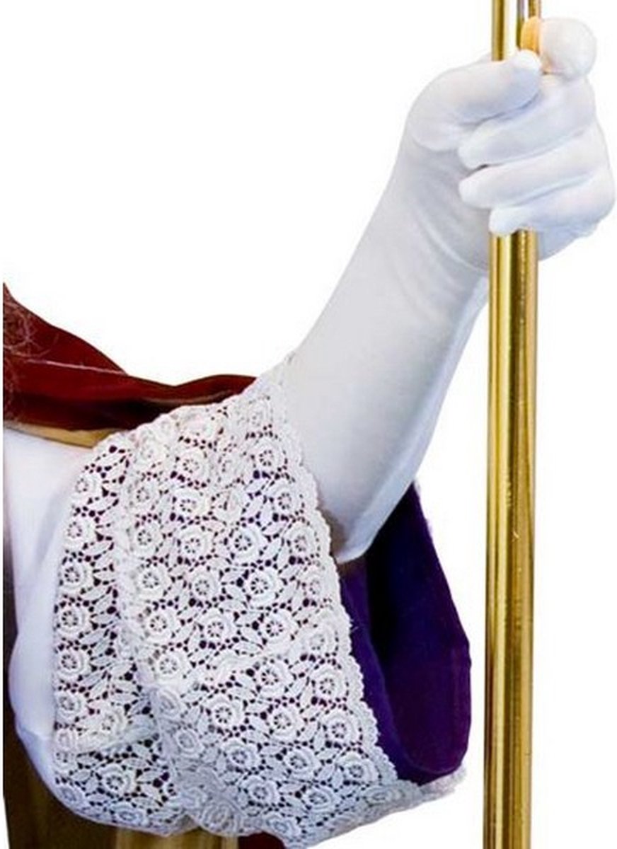 handachoenen Sinterklaas luxe 40 cm katoen wit maat S