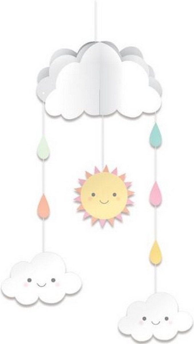 hangdecoratie Sunshine Baby 95,5 x 38 cm karton wit