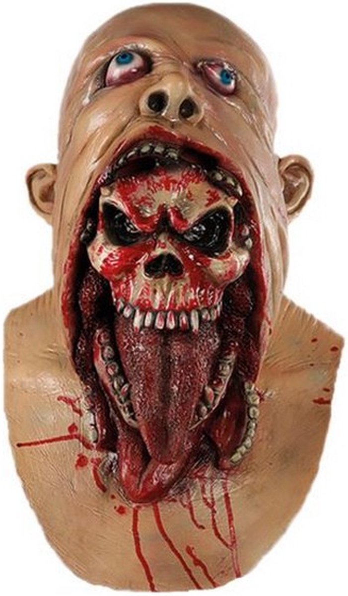 masker Monster Inside rubber bruin/rood one-size