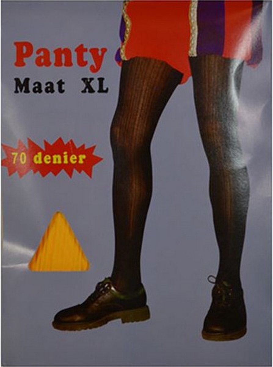 pietenpanty rib polyester geel 70 denier maat XL