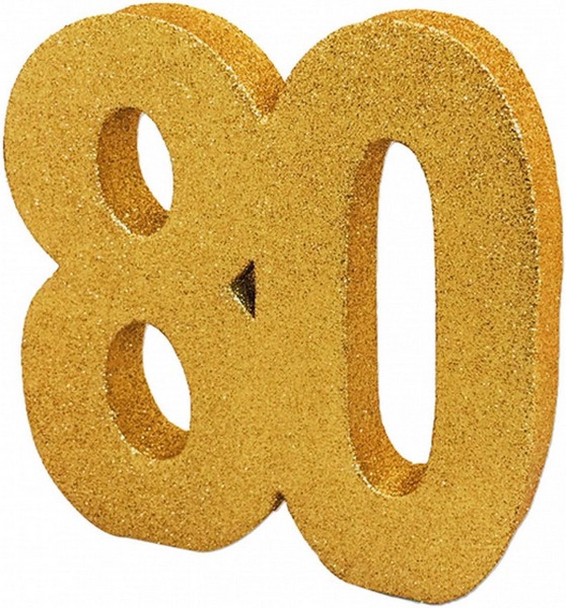 tafeldecoratie 80 jaar 20 cm glitter goud