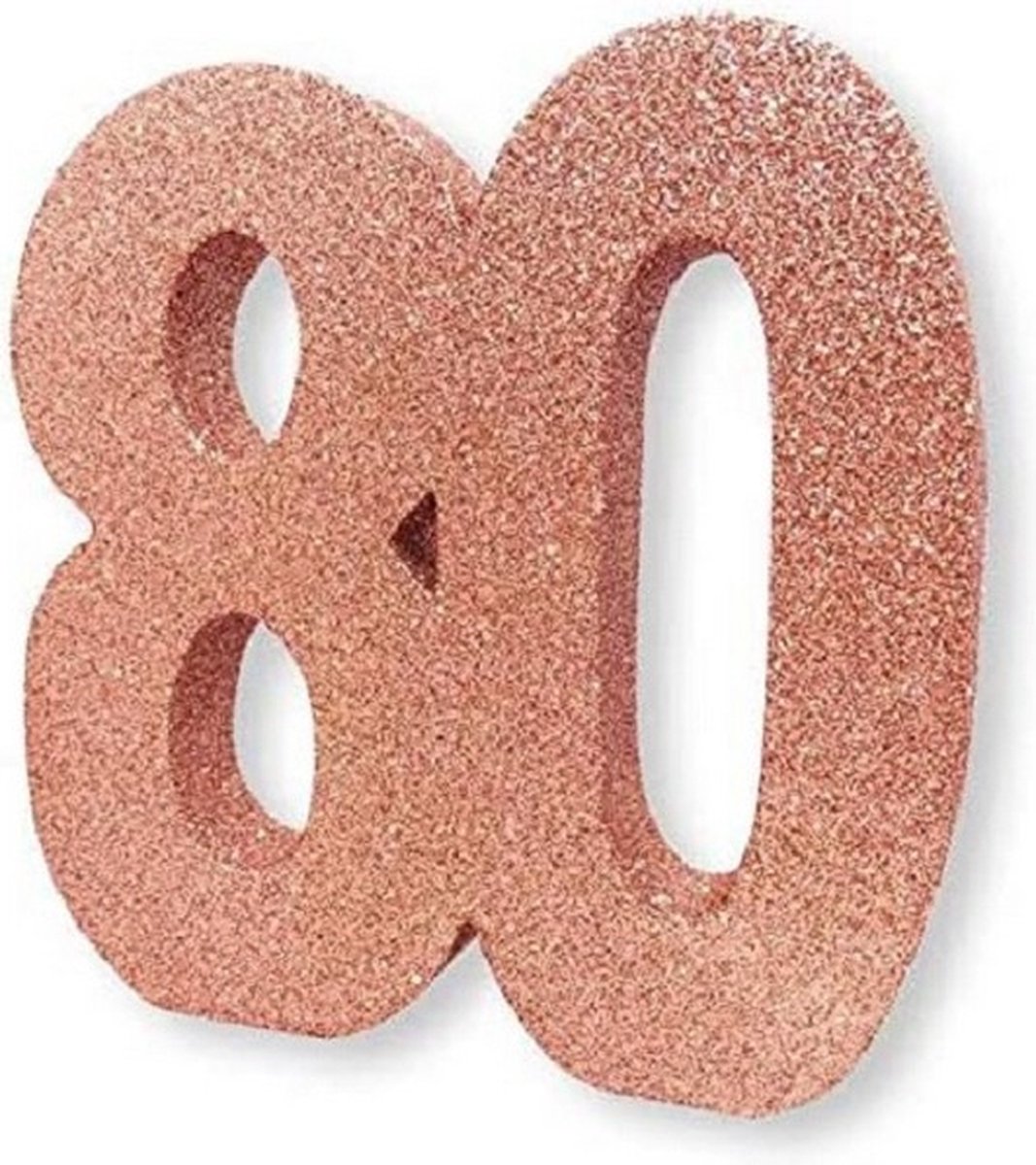 tafeldecoratie 80 jaar 20 cm glitter rosÃ©goud