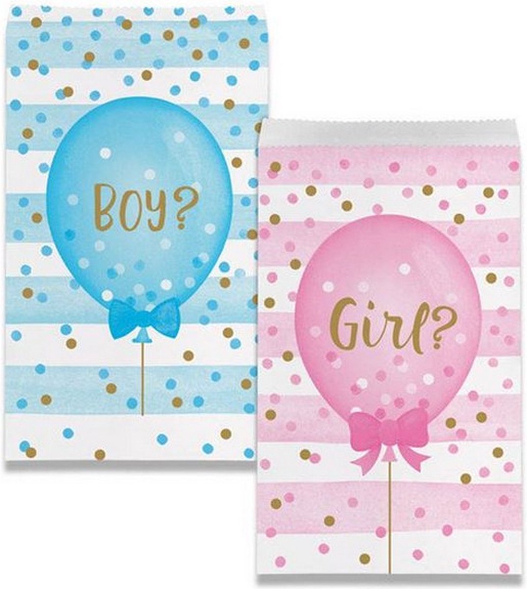 uitdeelzakjes Gender Reveal junior blauw/roze 10 stuks