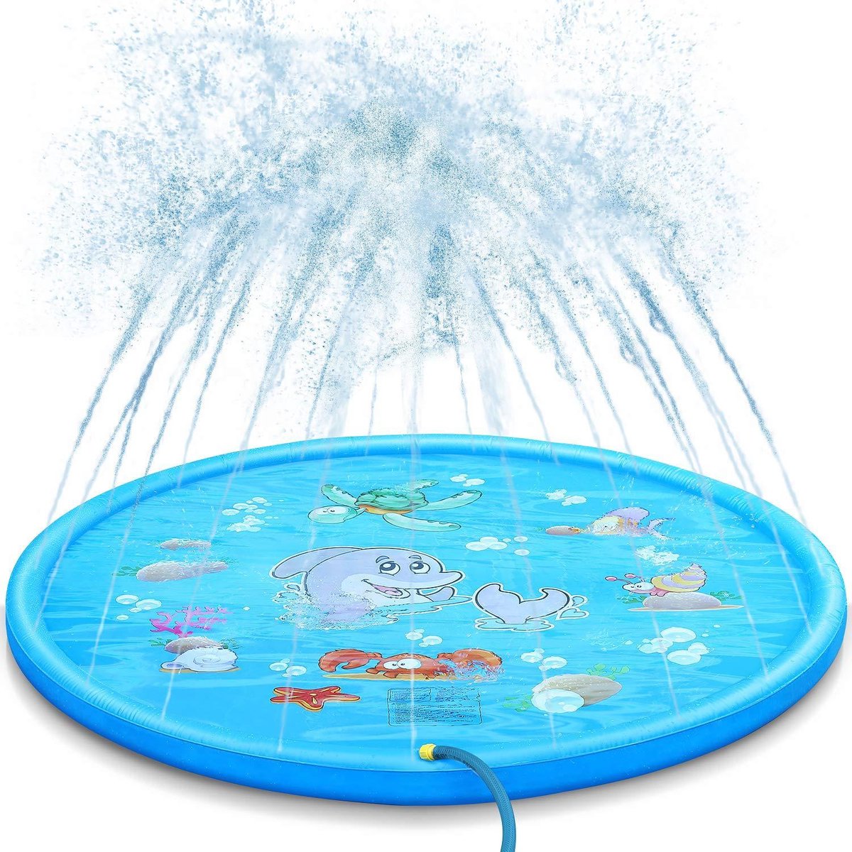 Waterspeelmat Met Watersproeier - Vrolijke Watermat Met Zeedieren - Waterspeelgoed Voor Kinderen - Kinderzwembad - Water Speelgoed Buiten - Water Speelmat, Water Sproeier, Watermat Fontein 170 cm